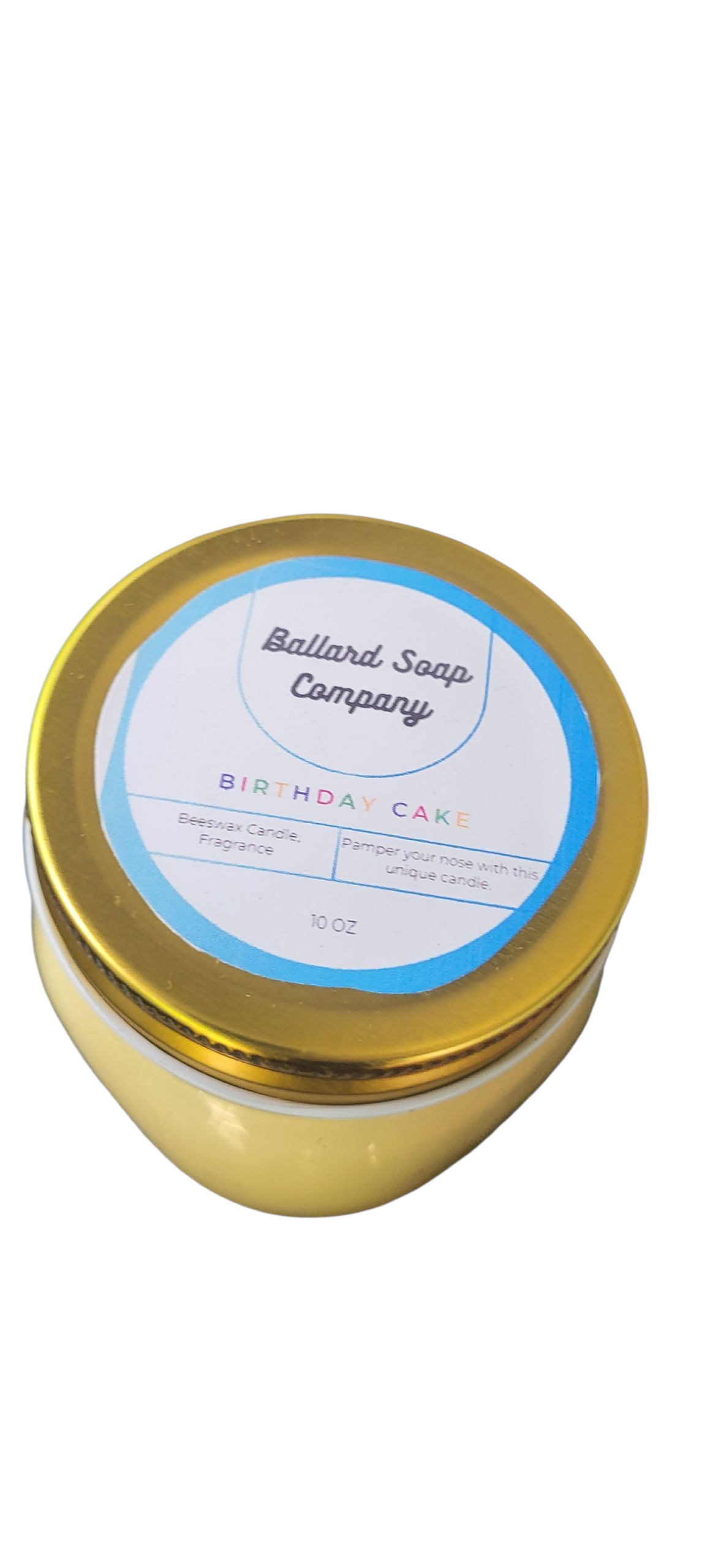Birthday Cake Beeswax Candle 10 oz
