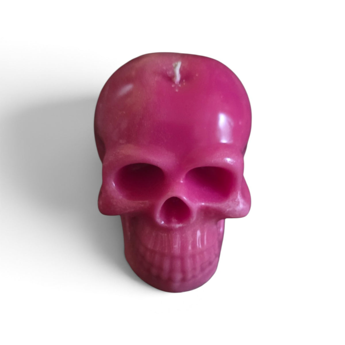 Pink Skull Beeswax Candle
